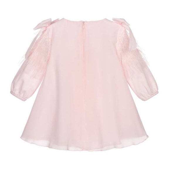 Silky Pink Cotton Baby Dress - Picture 6 of 11